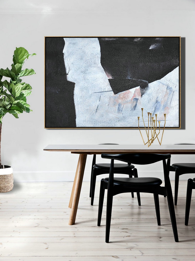 Original Extra Large Wall Art,Hand-Painted Oversized Horizontal Minimal Art On Canvas,Abstract Painting For Home